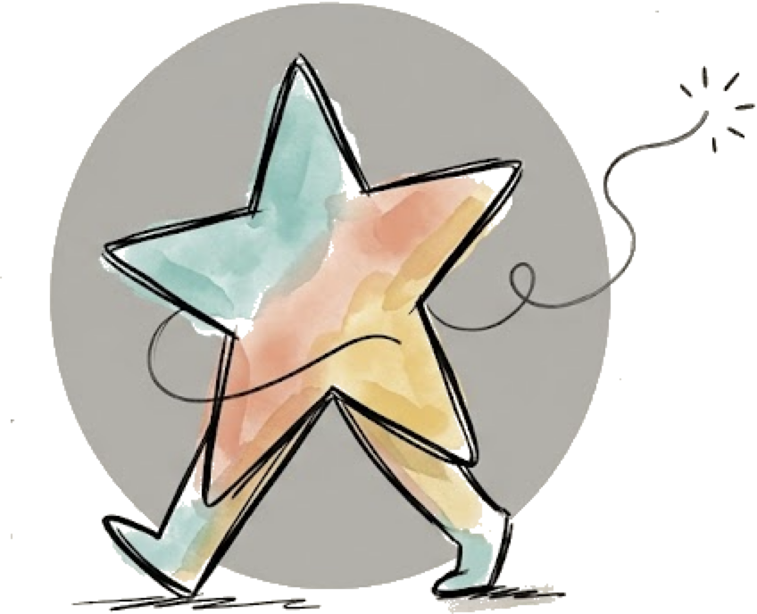 Illustrated star character